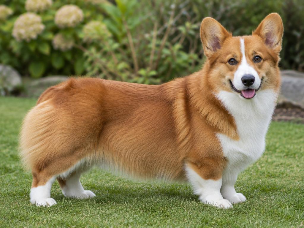 Corgi de manto rojo con marcas blancas